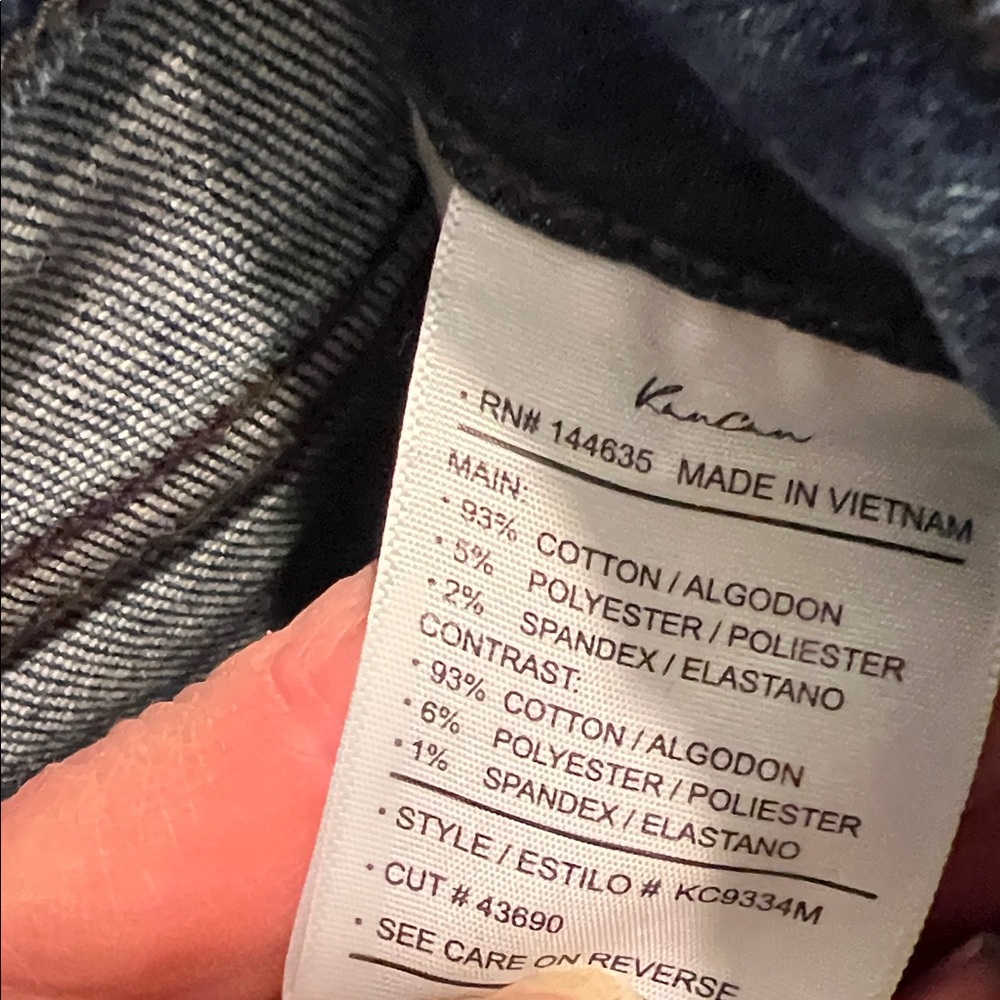 KanCan Dark Blue High-Rise Flare Jeans with Frayed Hem 24/32 - Picture 10 of 13
